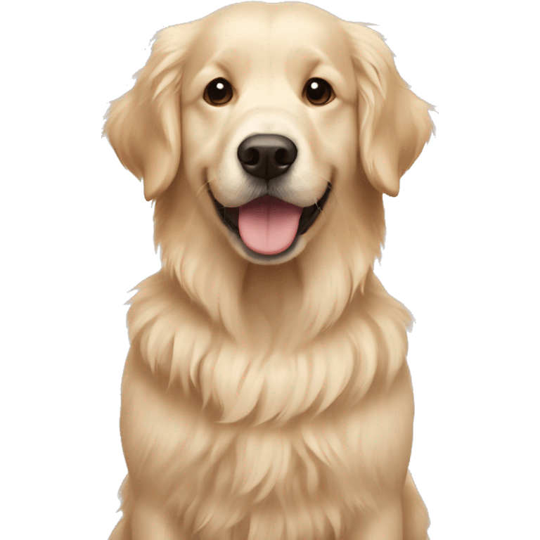 Golden retriever with bichon frise emoji