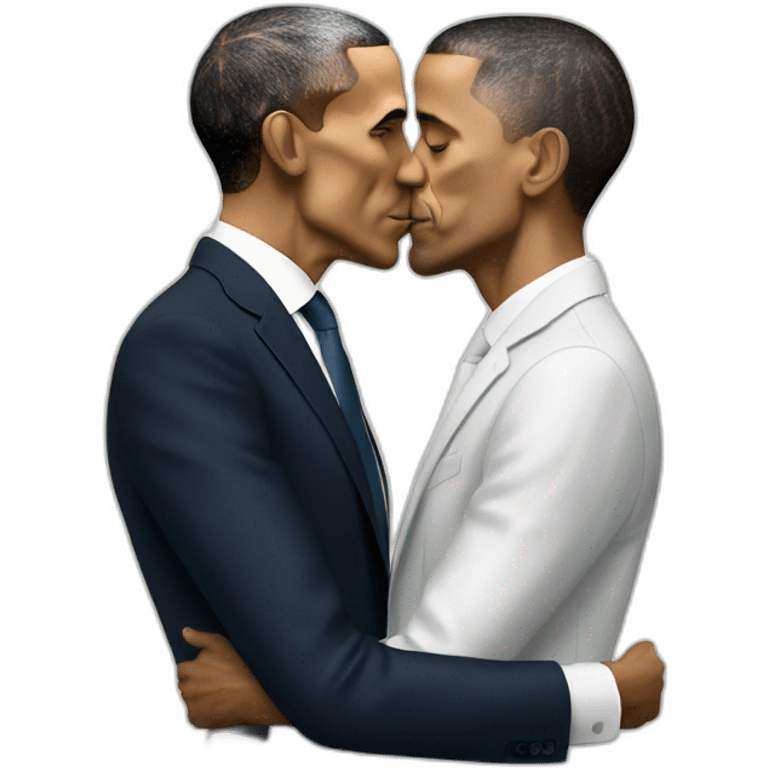 Macron kiss obama emoji