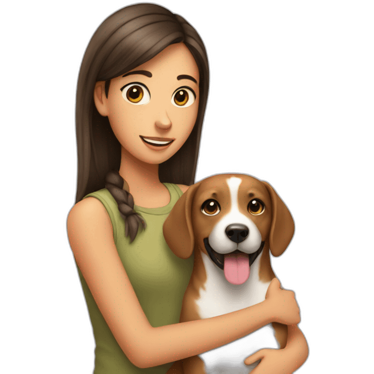 Dog with Girl emoji