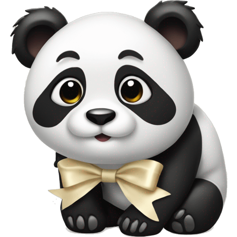 Panda with crème bow emoji