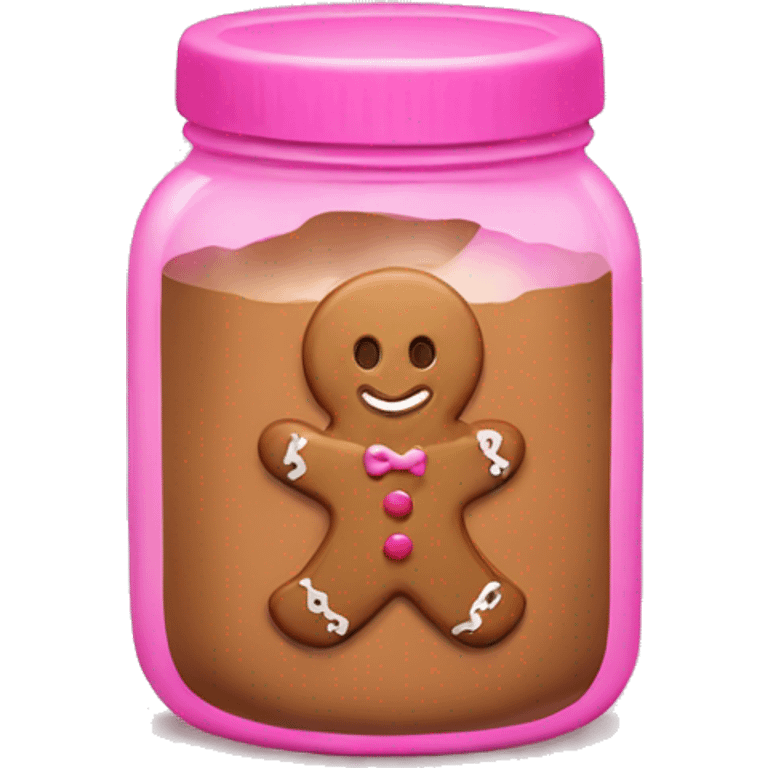 Pink jar with gingerbread emoji