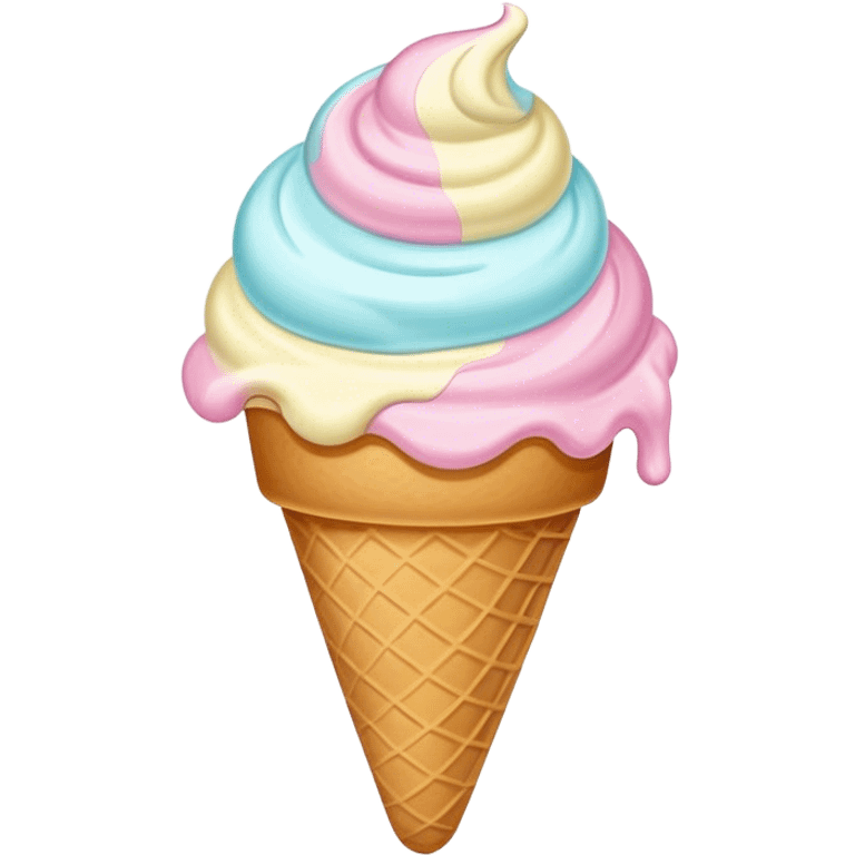 Melted pastel ice cream emoji