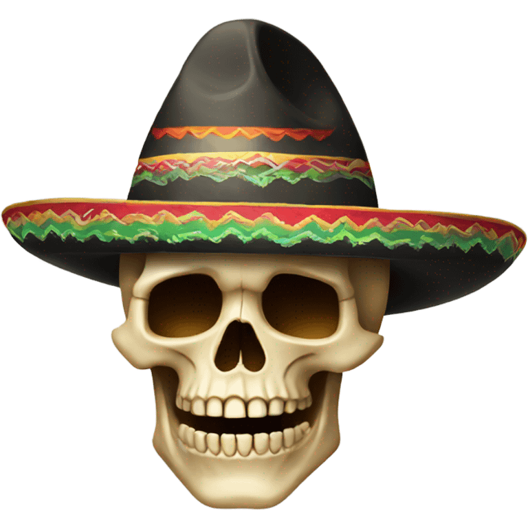 Skull with Mexican hat emoji