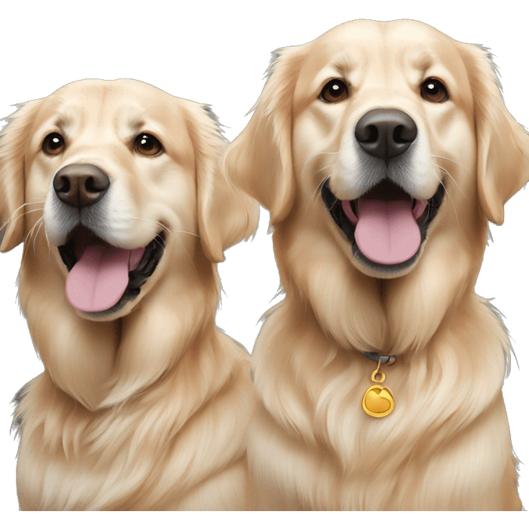 two golden retrievers emoji