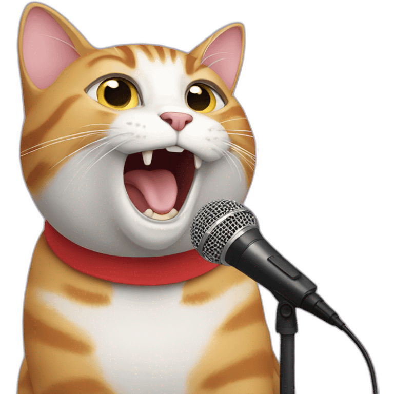 cat singing with mic emoji