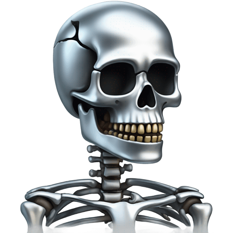 skeleton made out of chrome emoji