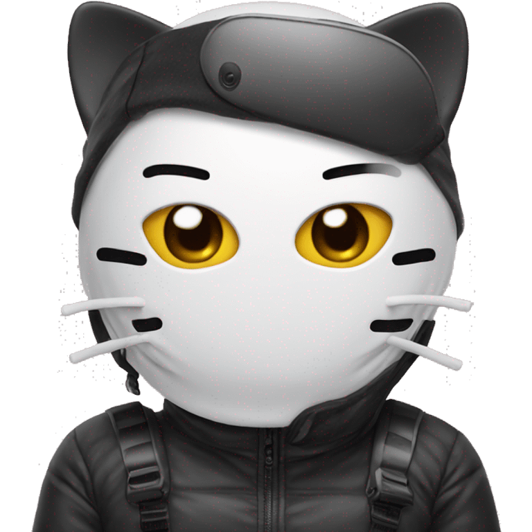 Hello kitty with ski mask emoji