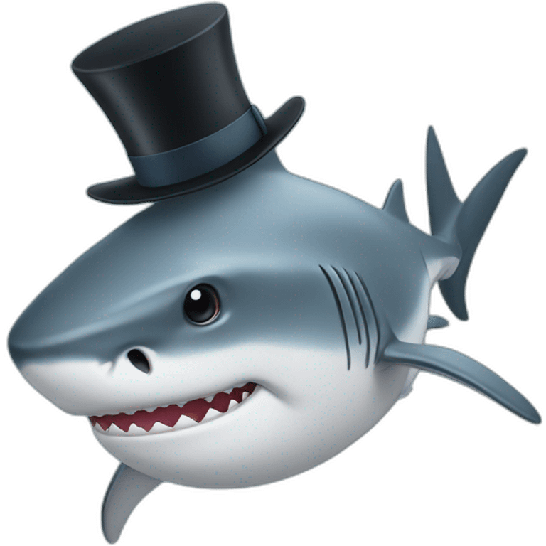 Shark with a top hat emoji