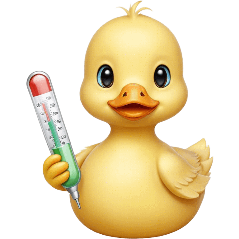 Make a duckling that is sick and has a thermometer emoji