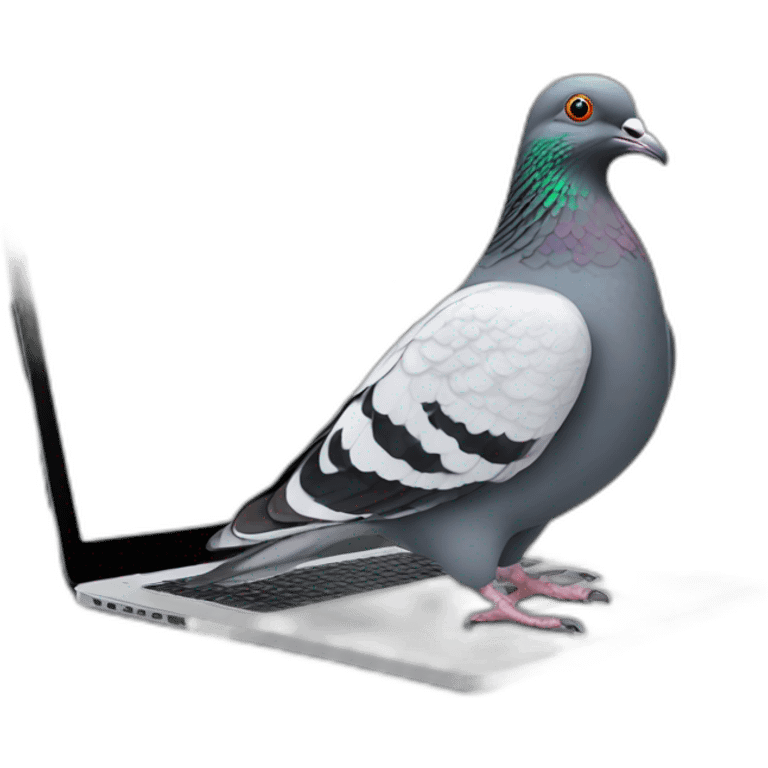 pigeon Working Labtop emoji