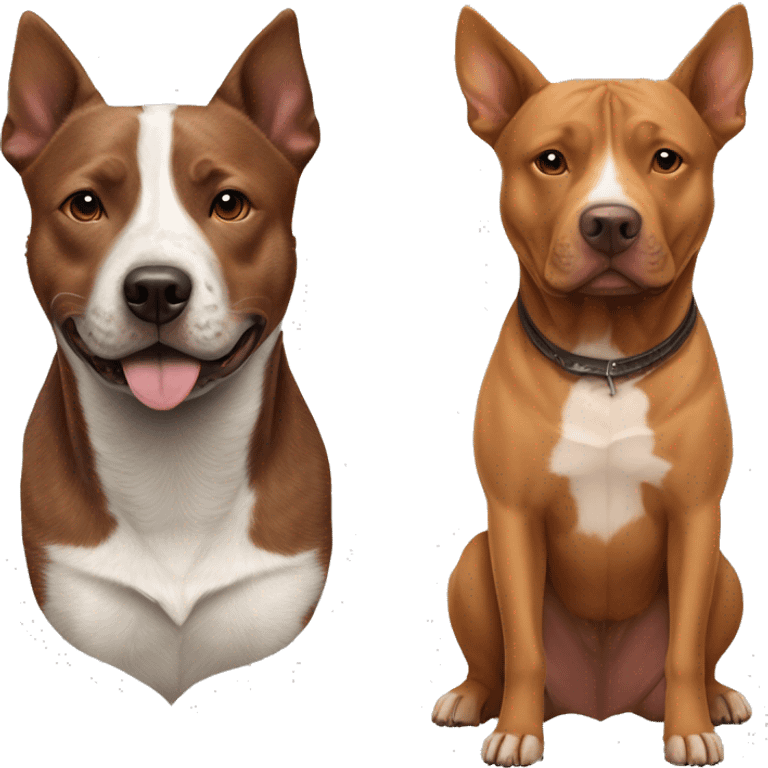 Brown cattle dog and brown pit bull emoji