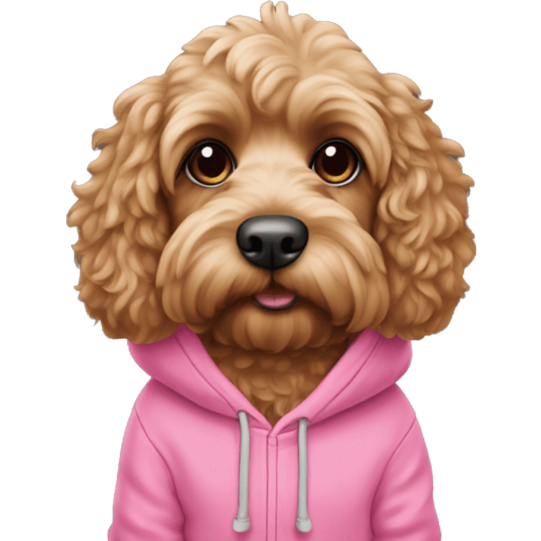 Cockapoo with pink hoodie emoji