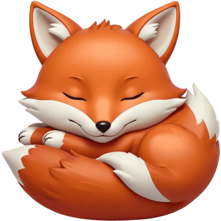 Meme-Worthy Cute Sleeping Fox Portrait Emoji, Head resting peacefully with a contented smile, showcasing a lithe build and a luxuriously soft red Fur with gentle white accents, eyes shut in a serene, restful nap, Simplified yet hilariously adorable features, highly detailed, glowing with a soft, drowsy light, high shine, relaxed and utterly lovable, stylized with an air of playful laziness, bright and heartwarming, soft glowing outline, capturing the essence of a comically sleepy fox, so meme-worthy it feels like it could instantly become the next viral sensation of adorable woodland slumber! emoji