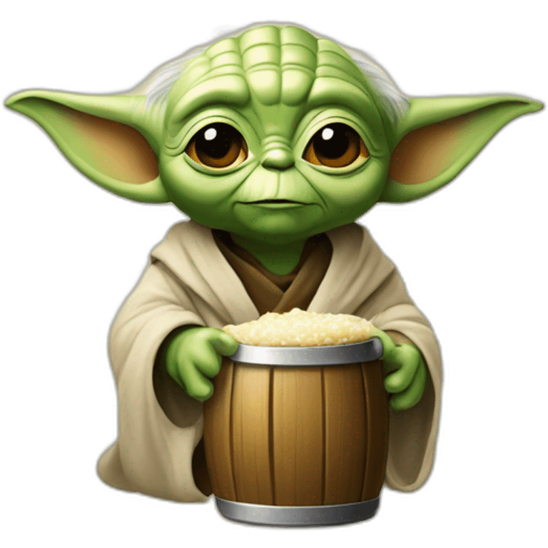 Yoda prend une bierre emoji