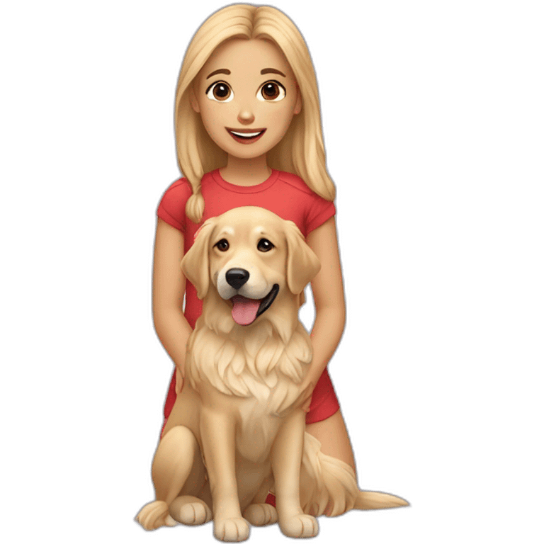 girl and golden retriever emoji