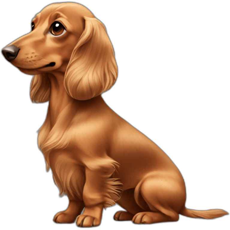 Mini light brown dachshund spotted long hair emoji