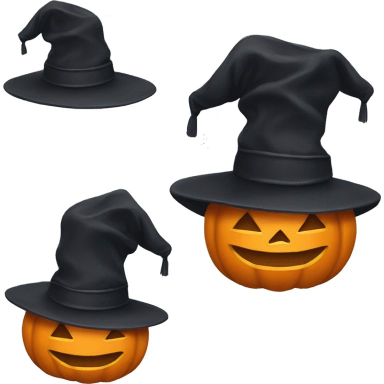 A pumpkin with a hat  emoji