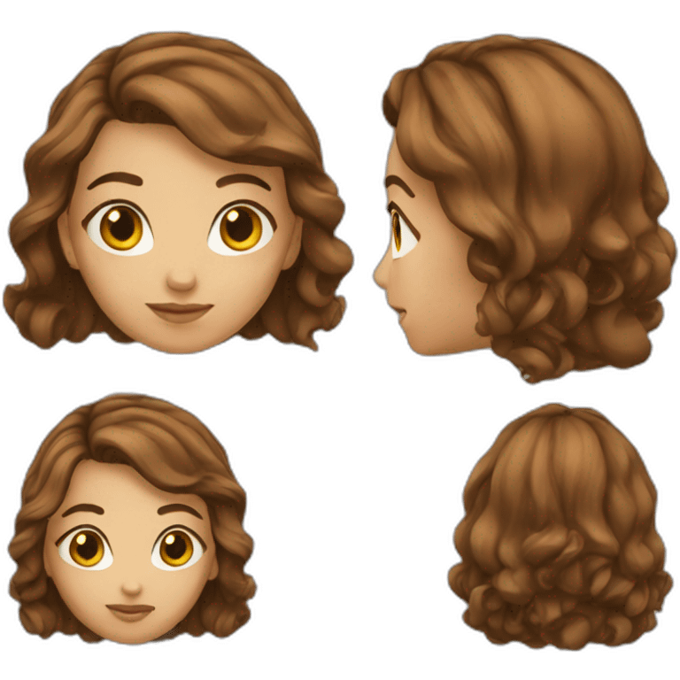 Girl-brown-hair-love emoji