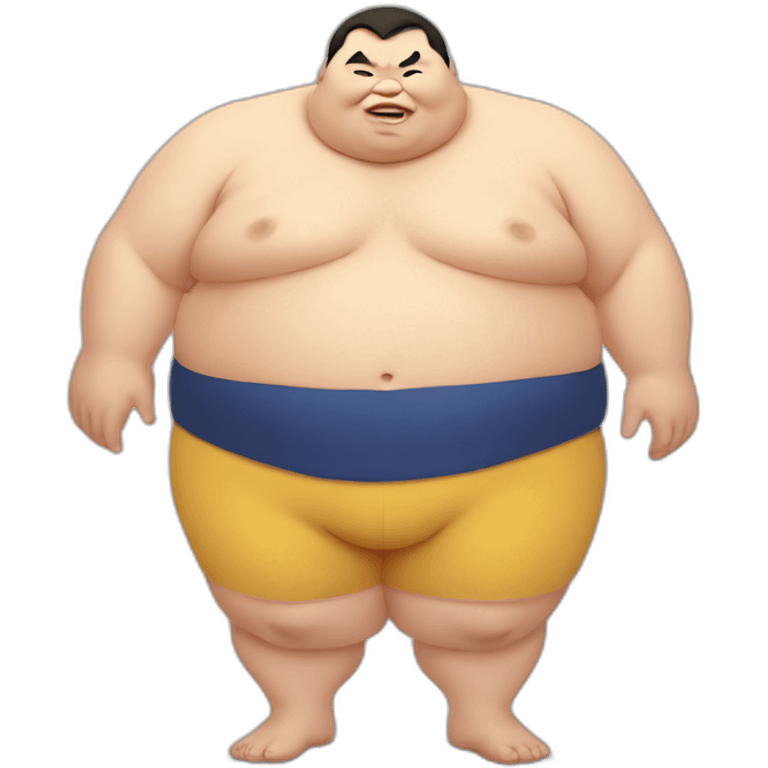 Fat sumo wrestler with Down syndrome emoji