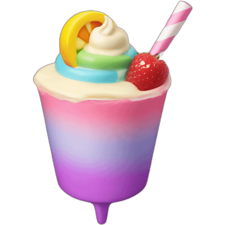 rainbow milkshake logo emoji