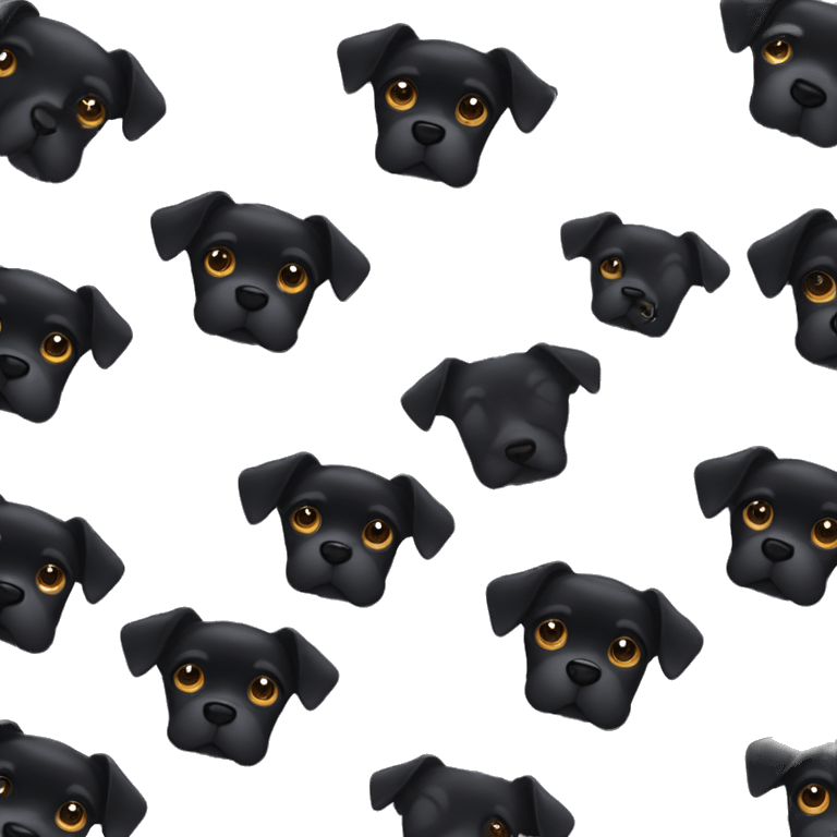 Little black dog pointed ears emoji