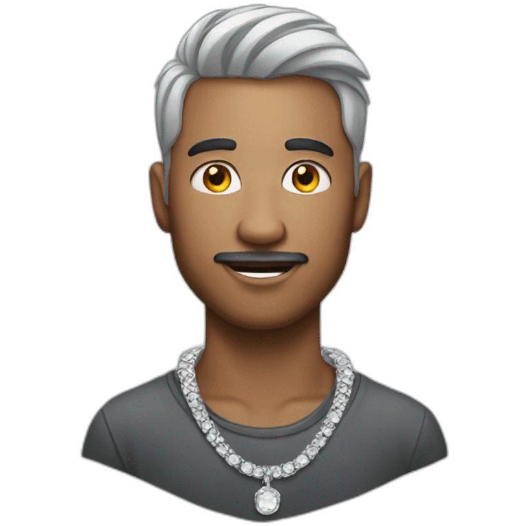 Man with silver jewellery  emoji