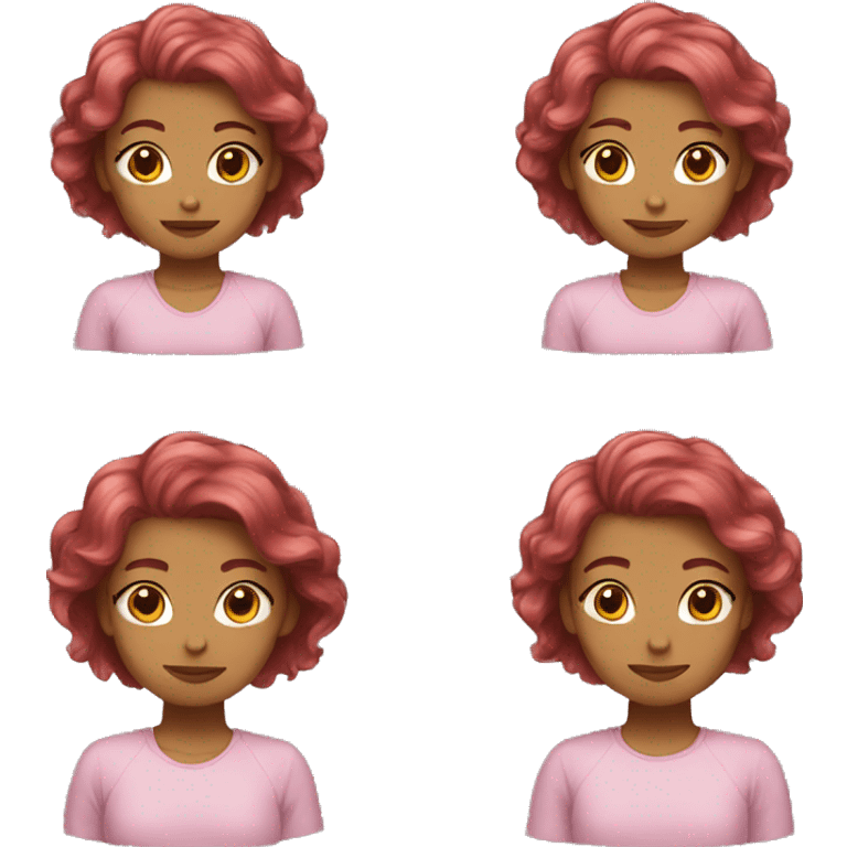 Girl with brown and pink hair emoji