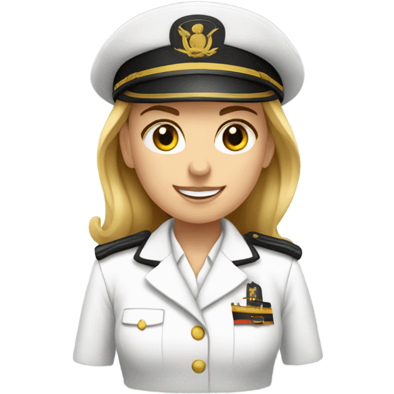 German Ship Captain Woman white Uniform  emoji