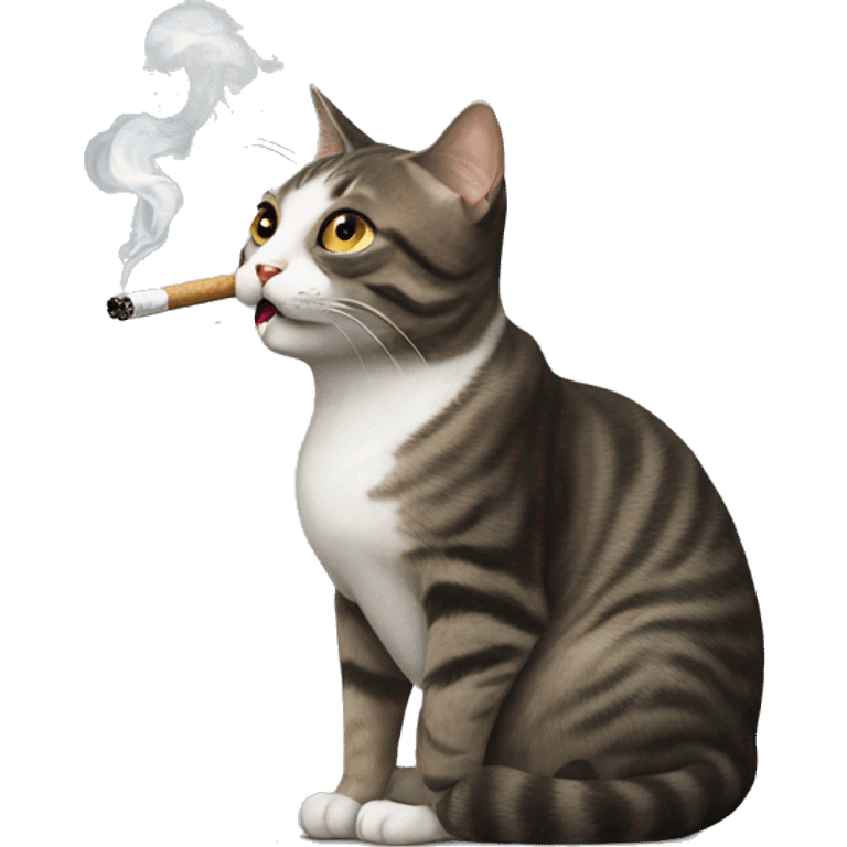 cat smoking a cigarette emoji