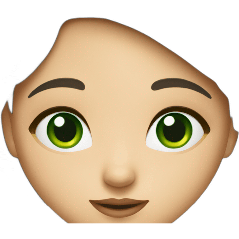 Brunette girl with green eyes wearing Chinese traditional clothes emoji