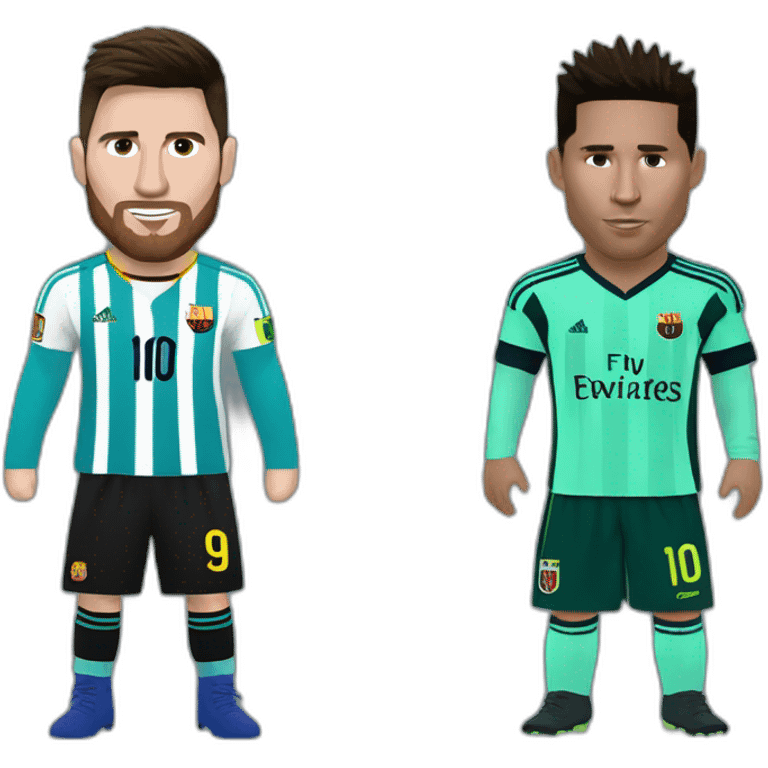 Messi marcando a Cristino Ronaldo  emoji