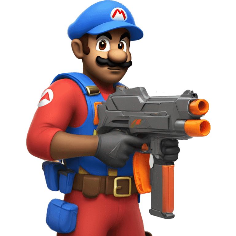 Mario with a nerf gun emoji