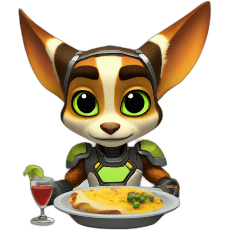 Ratchet and clank having dinner  emoji