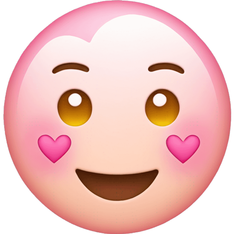 Smile Emoji with three pink hearts emoji