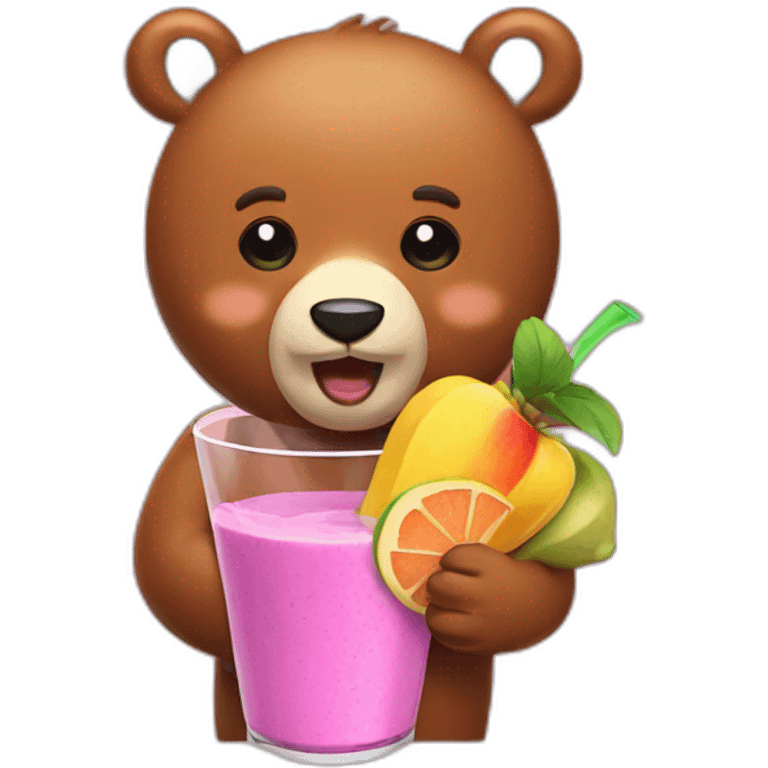 bear with fruit smoothie emoji