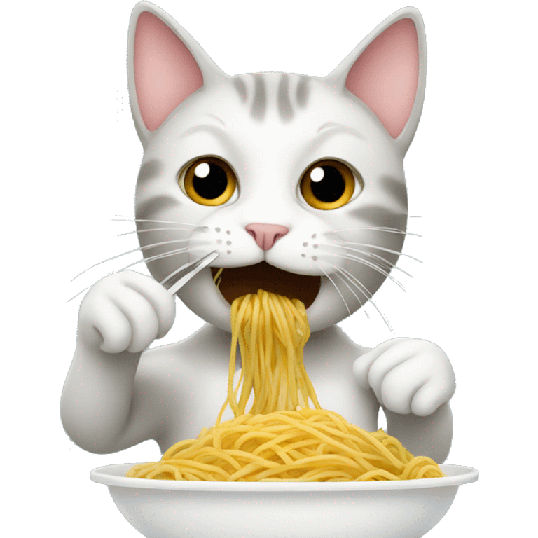 Cat eating spaghetti  emoji