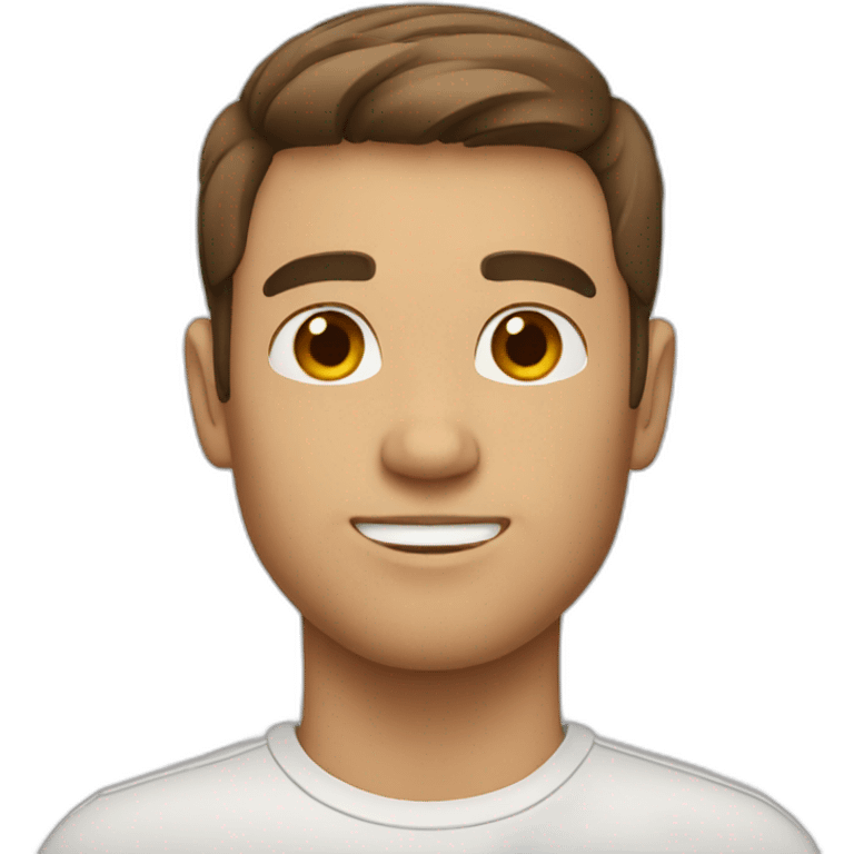 Guy with short brown hair emoji