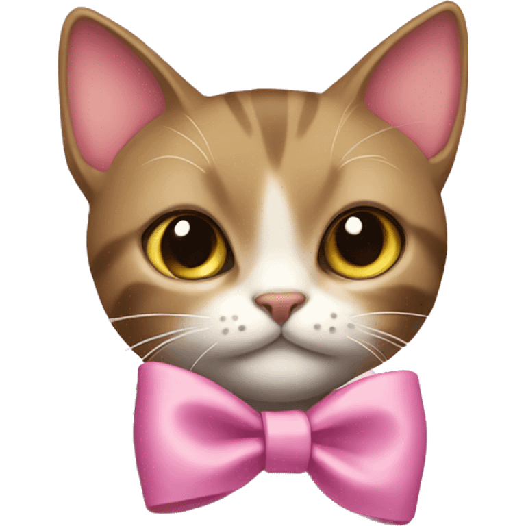 cat with coquette bow emoji