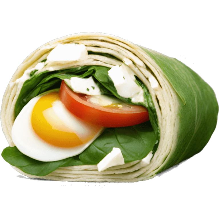 spinach feta egg white tomato wrap emoji