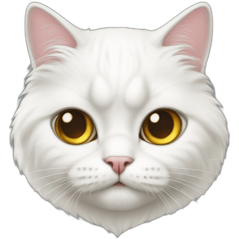 persian white cat head emoji