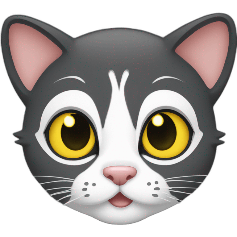 cat long black pulses yellow eyes Disney style emoji