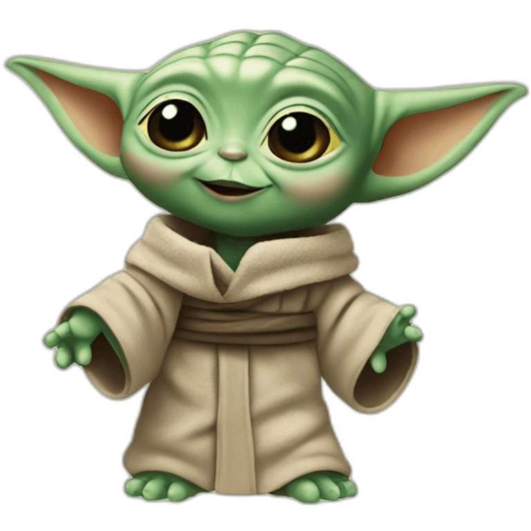 Baby yoda wave hello  emoji