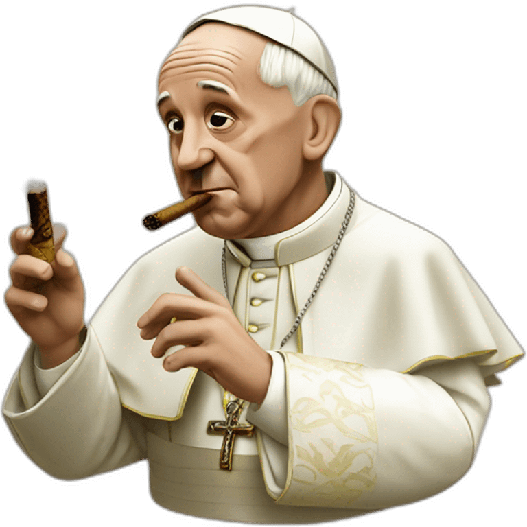 The pope smoking cigar emoji