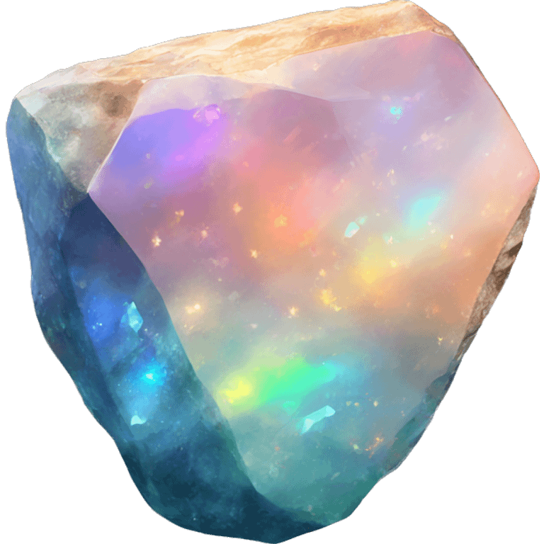 Rainbow opal rock  emoji