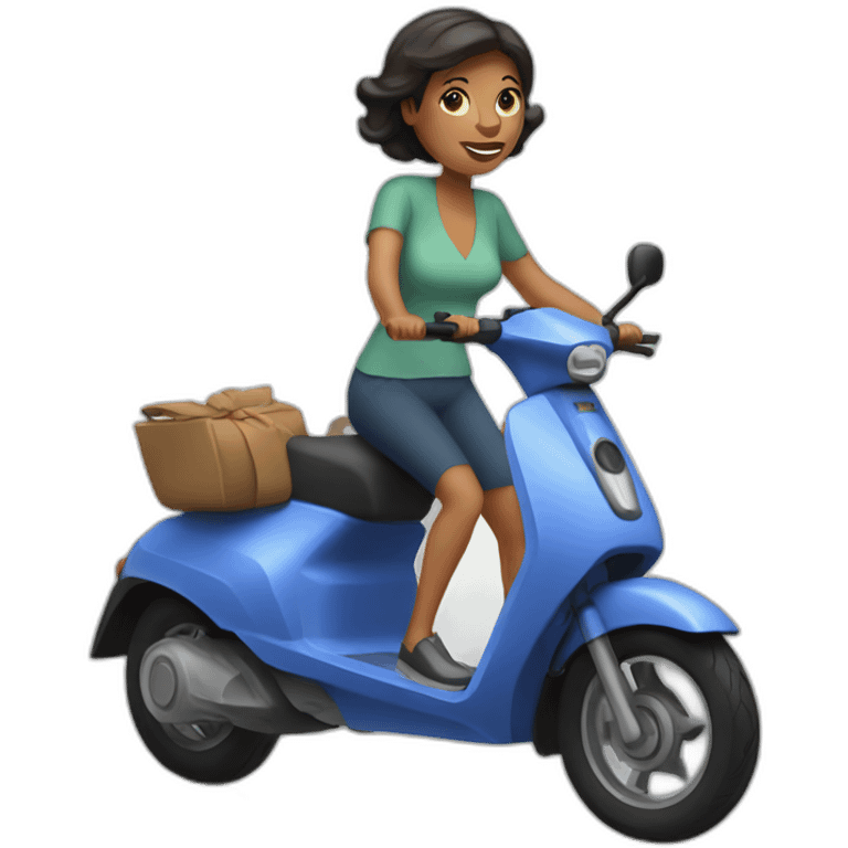 Mother on a electric scooter emoji