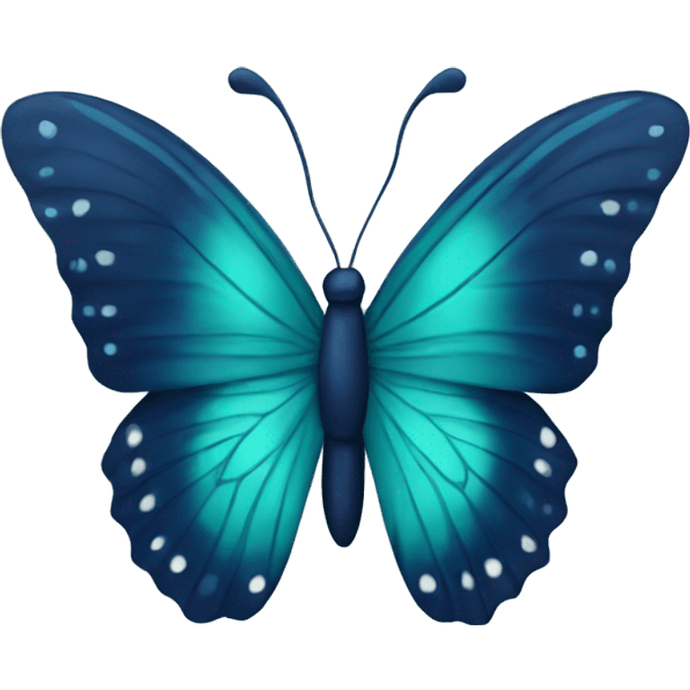 teal and navy butterfly  emoji