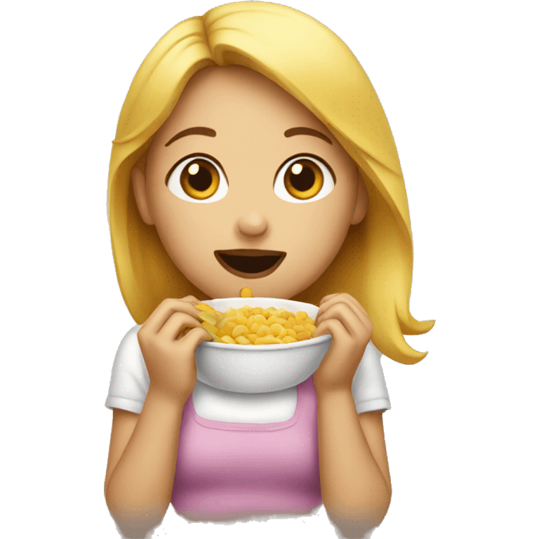 Girl eating emoji