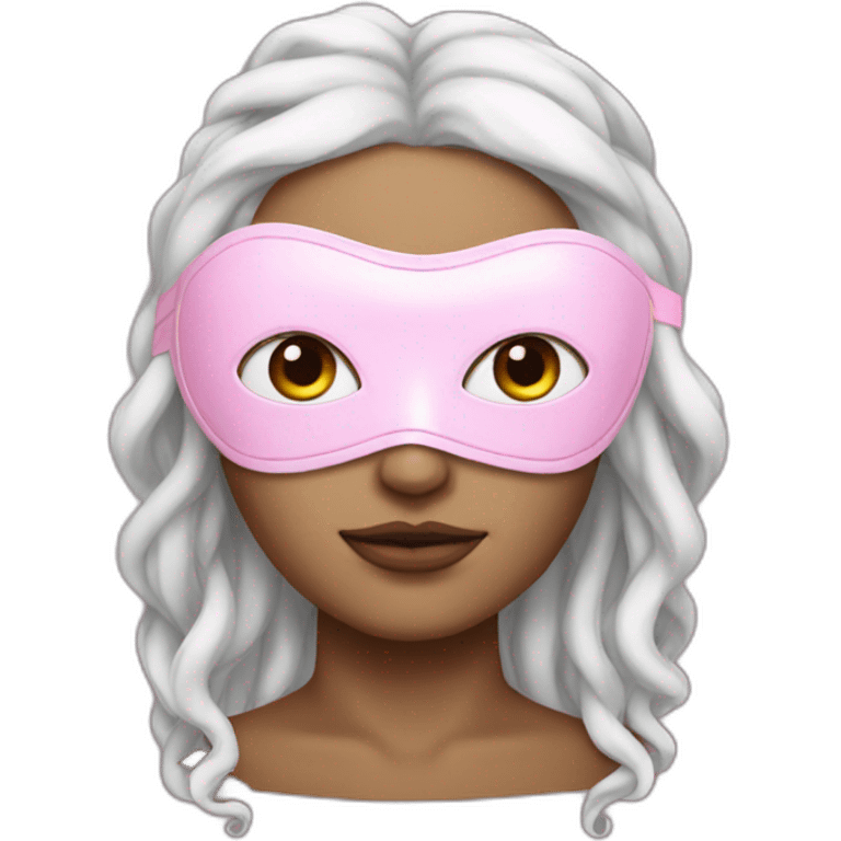 white medusa with pink sleep mask emoji