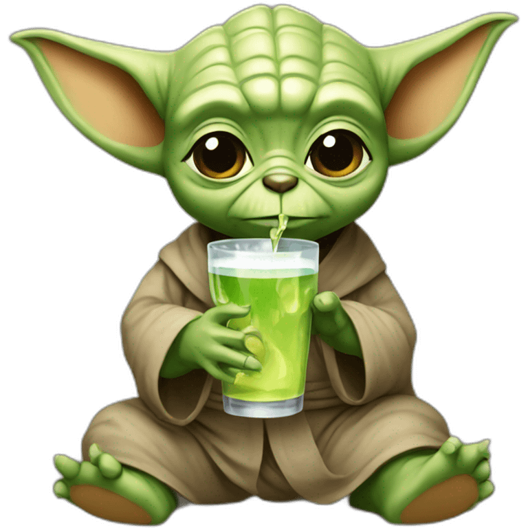 Yoda-drinking-bear emoji