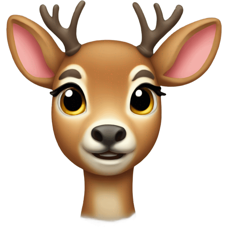 A deer blushing emoji